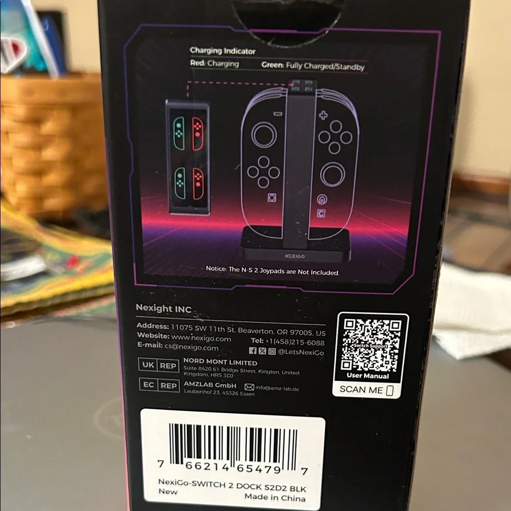 Black Charging Dock for N-S 2 Joypads